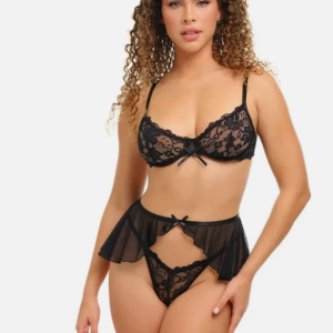 Oh La La Cheri - Celeste 3 Pc Set - L/XL - Black